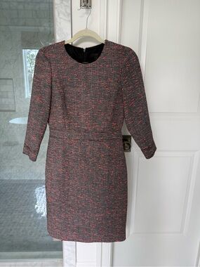 NWOT - J. Crew - Black and Pink Tweed Sheath Dress